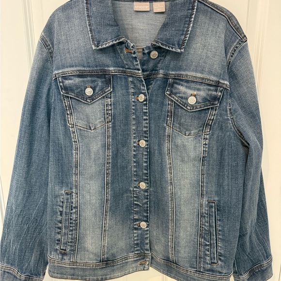Chico's Blue Jean Jacket Classic Denim Style - Picture 1 of 3